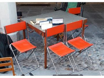 Tavolo Picnic pieghevole d'epoca in legno ,