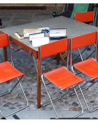 Tavolo Picnic pieghevole d'epoca in legno ,