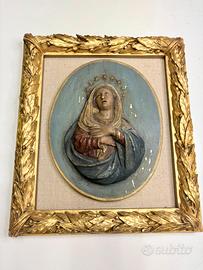 Quadro Antico Bassorilievo Madonna