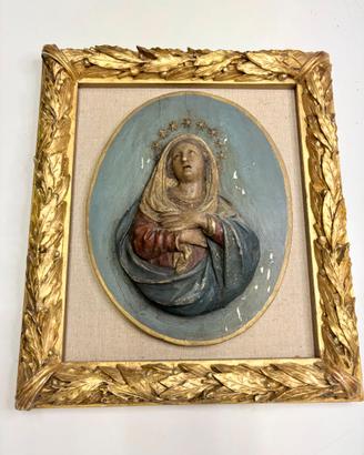 Quadro Antico Bassorilievo Madonna