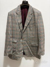 Burberry blazer check beige uomo