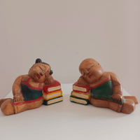 Coppia fermalibri in legno