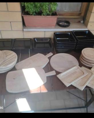 Vassoi metacrilato e legno