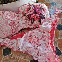 Bikini tezuk donna pizzo bianco peonia