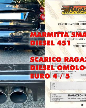 Smart 451 Marmitta CDI Ragazzon Brabus OMOLOGATA