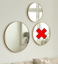 2 SPECCHI DESIGN SCANDINAVO - CORNICE TINTA ROVERE