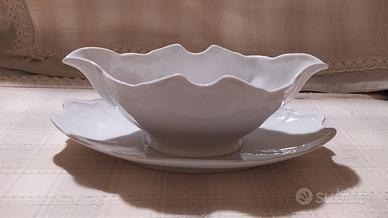 Salsiera vintage in ceramia bianca