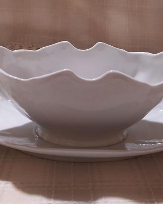 Salsiera vintage in ceramia bianca