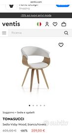 VENDUTO! Sedia Tomasucci bianco e legno chiaro