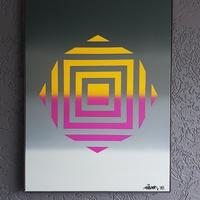 Esone Pedro Dentinho -Yellow squaring with pink