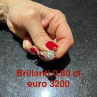 Anello oro bianco 18kt diamanti nuovo