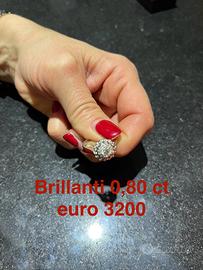 Anello oro bianco 18kt diamanti nuovo