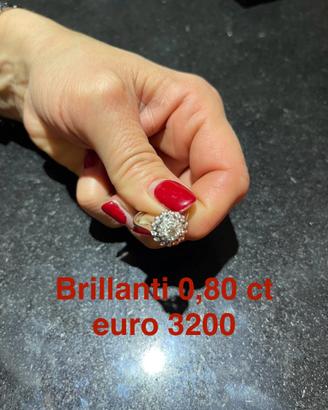 Anello oro bianco 18kt diamanti nuovo