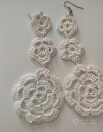 Orecchini pendenti realizzati all'uncinetto