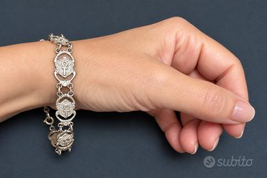 Bracciale Vintage Egiziano in ARGENTO Croce Ankh