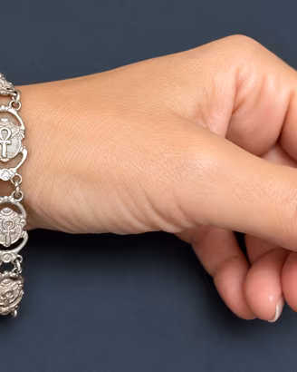 Bracciale Vintage Egiziano in ARGENTO Croce Ankh