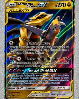 CARTA POKEMON GARCHOMP e GIRATINA GX ALLEATI 146/2