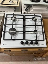 Piano cottura bianco ghisa 60cm 4fuochi nuovo