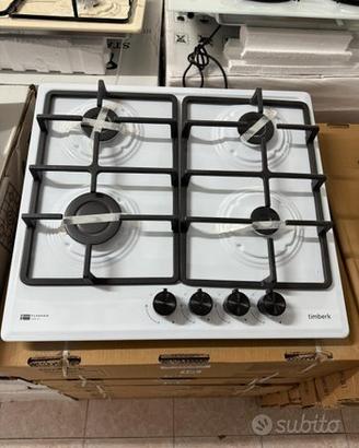 Piano cottura bianco ghisa 60cm 4fuochi nuovo