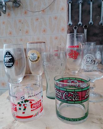 bicchiere vintage birra e coca cola 