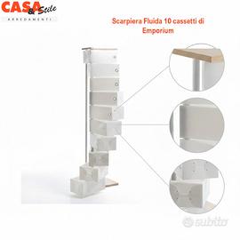 Scarpiera modello FLUIDA WOOD 10 cassetti