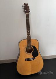 Chitarra acustica vintage + supporto da parete