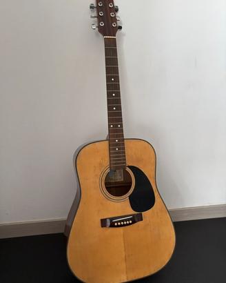 Chitarra acustica vintage + supporto da parete