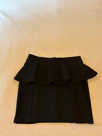 Minigonna elegante nera peplum - topshop XS