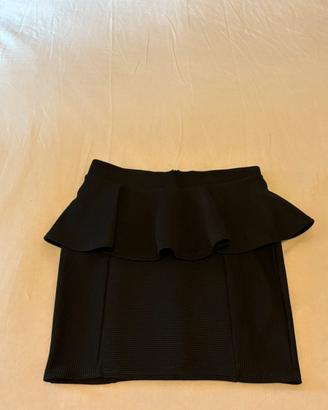 Minigonna elegante nera peplum - topshop XS