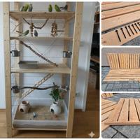 Scaffale 5 ripiani Legno naturale - gabbia voliera