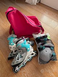 Pattini bambina/o in linea 4 ruote Roller fit 3 jr