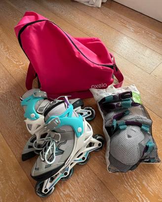 Pattini bambina/o in linea 4 ruote Roller fit 3 jr