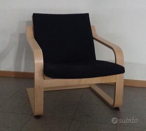 Poltroncina in stoffa e legno nuova