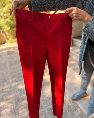 Pantalonie rosso effetto rasato