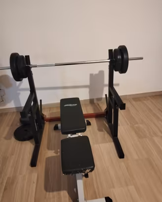 panca bilanciere pesi rack
