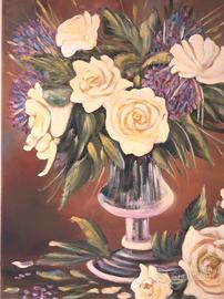 Quadro moderno natura morta olio su tela 50x60