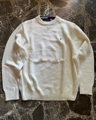 Maglione girocollo Tommy Hilfiger bianco uomo