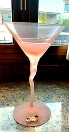 Set bicchieri  rosa di Boemia fatti a mano