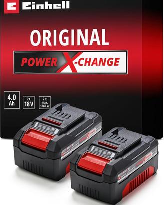 Einhell Originale PXC Twin Pack 4,0 Ah Batterie, 1