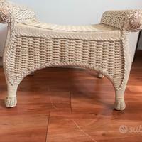 Panca Pier One per Vanità in Rattan Vintage