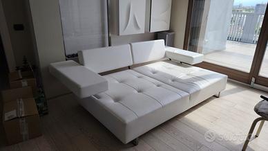 DIVANO ARKETIPO "LOFT" IN PELLE BIANCA - DESIGN