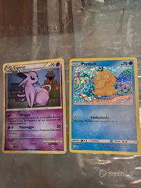 n.2 carte Pokemon. Psyduck base-Espeon fase1