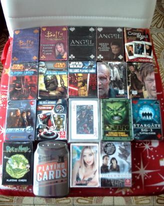 Lotto 19 mazzi carte poker collez. nuovi sigillati