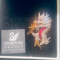 Preziosa e rara spilla drago Swarovski anni 90