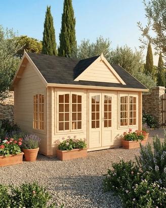 CASETTA DI LEGNO CLAUDIA 34mm 420x320x347h + PAV.