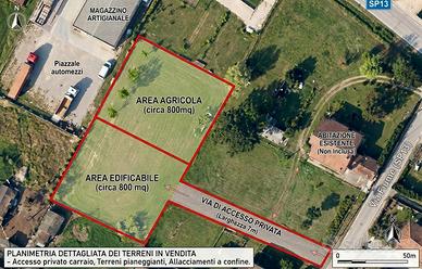 Terreno Edificabile 1600 mq Riservato con Accesso
