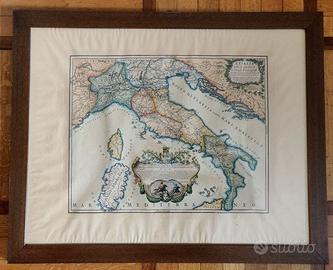 Stampa Antica Cartina Italia Cantelli da Vignola