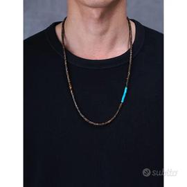 Collana da Uomo con Perle Heishi di Bronzite