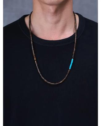 Collana da Uomo con Perle Heishi di Bronzite