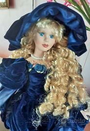 Grande bambola in porcellana vintage da collezione